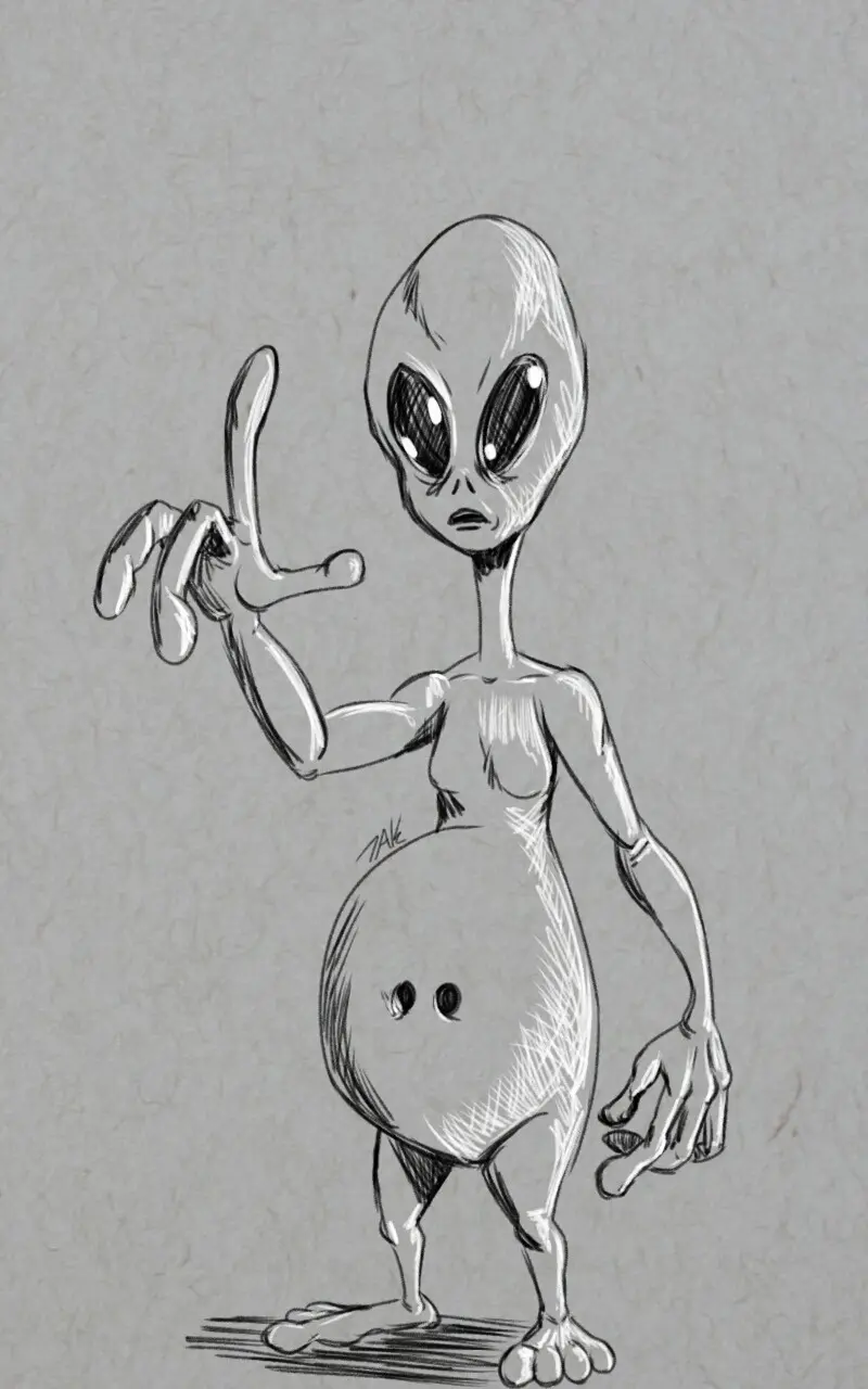 Daily Sketch: A Nudist from Another Dimension