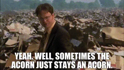A six-panel meme featuring actor Steve Carell in a suit standing in a vast field of discarded cardboard boxes. In each…