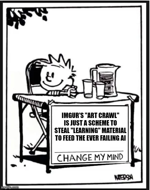 A black-and-white cartoon depicts a smiling child sitting at a table with a pitcher and glasses, looking at a sign that…