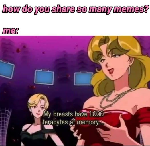 An anime-style image shows two women. The woman in the foreground, wearing a red dress, is speaking with her hands on her…