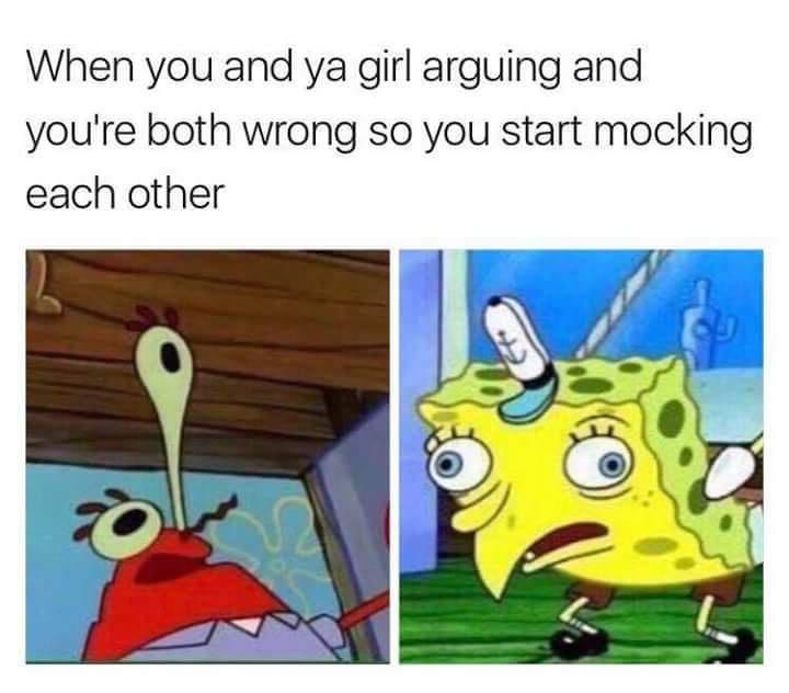 The image is a two-panel meme featuring characters from SpongeBob SquarePants. The left panel shows Mr. Krabs with a long…