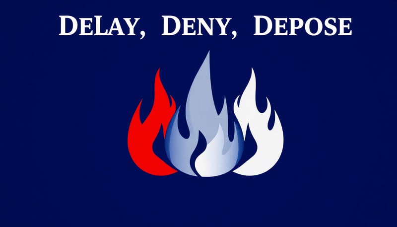 A dark blue background displays three stylized flames in red, gray, and white, arranged side by side. Above them, the text…