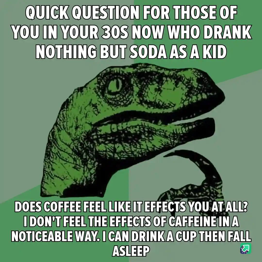 The image features the 'Philosoraptor' meme template, a green cartoon dinosaur with a thoughtful expression and one hand…