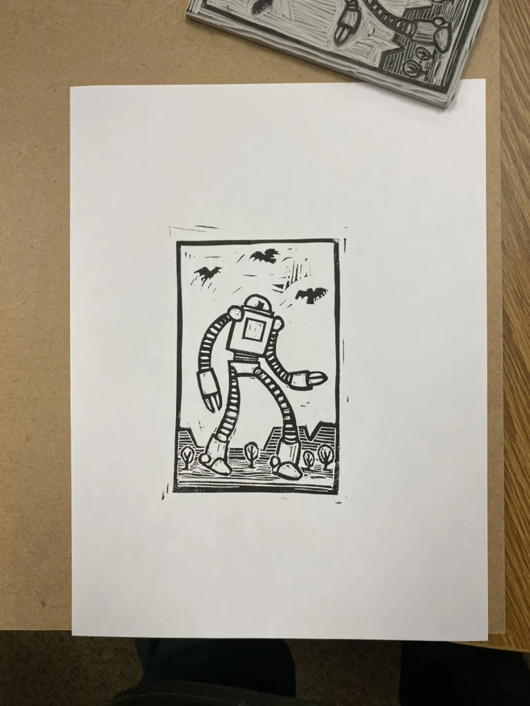 Catbot takes a stroll.
