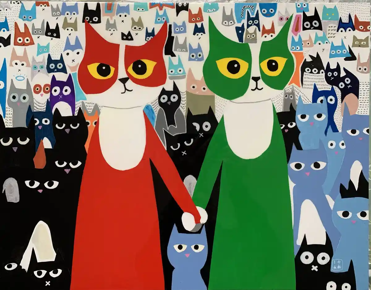 Cat Art: A Dynamic Duo Against the World