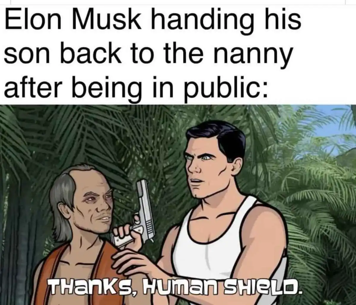 A cartoon image shows a muscular man in a white tank top holding a handgun to the neck of an older man in an orange shirt…