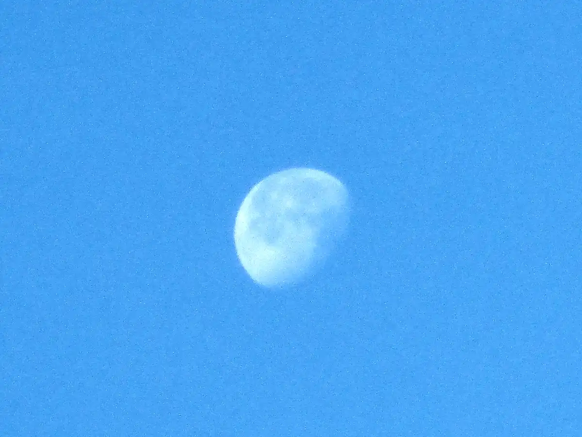 The Moon Illuminates the Blue Night Sky
