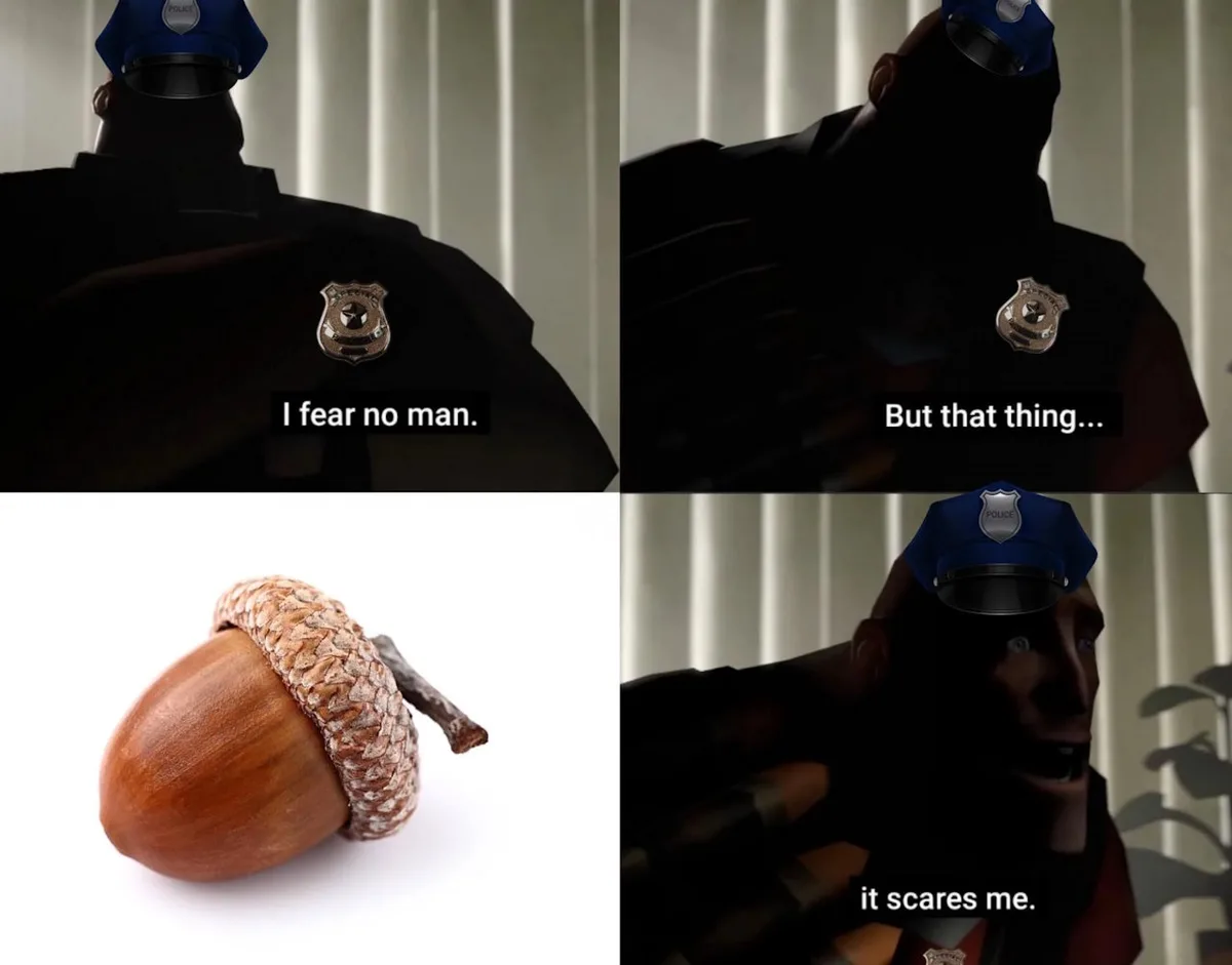 A four-panel meme featuring a police officer character from a video game. The first panel shows the officer's back with the…