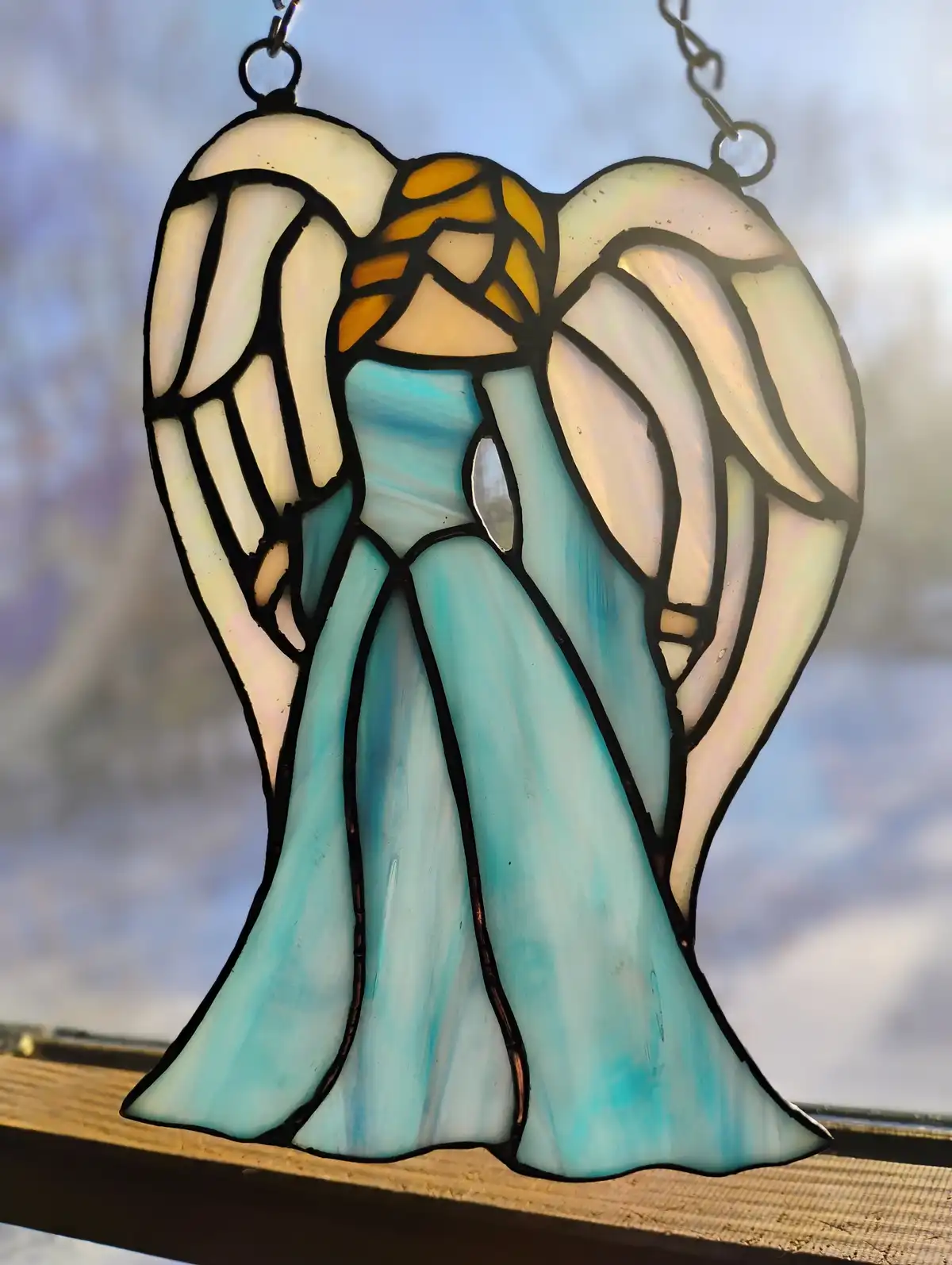 Elegant Stained Glass Angel Creation