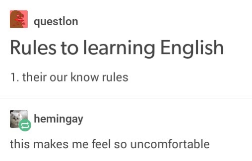 A screenshot of a Reddit comment thread where a user named 'question' posts a list titled 'Rules to learning English' with…