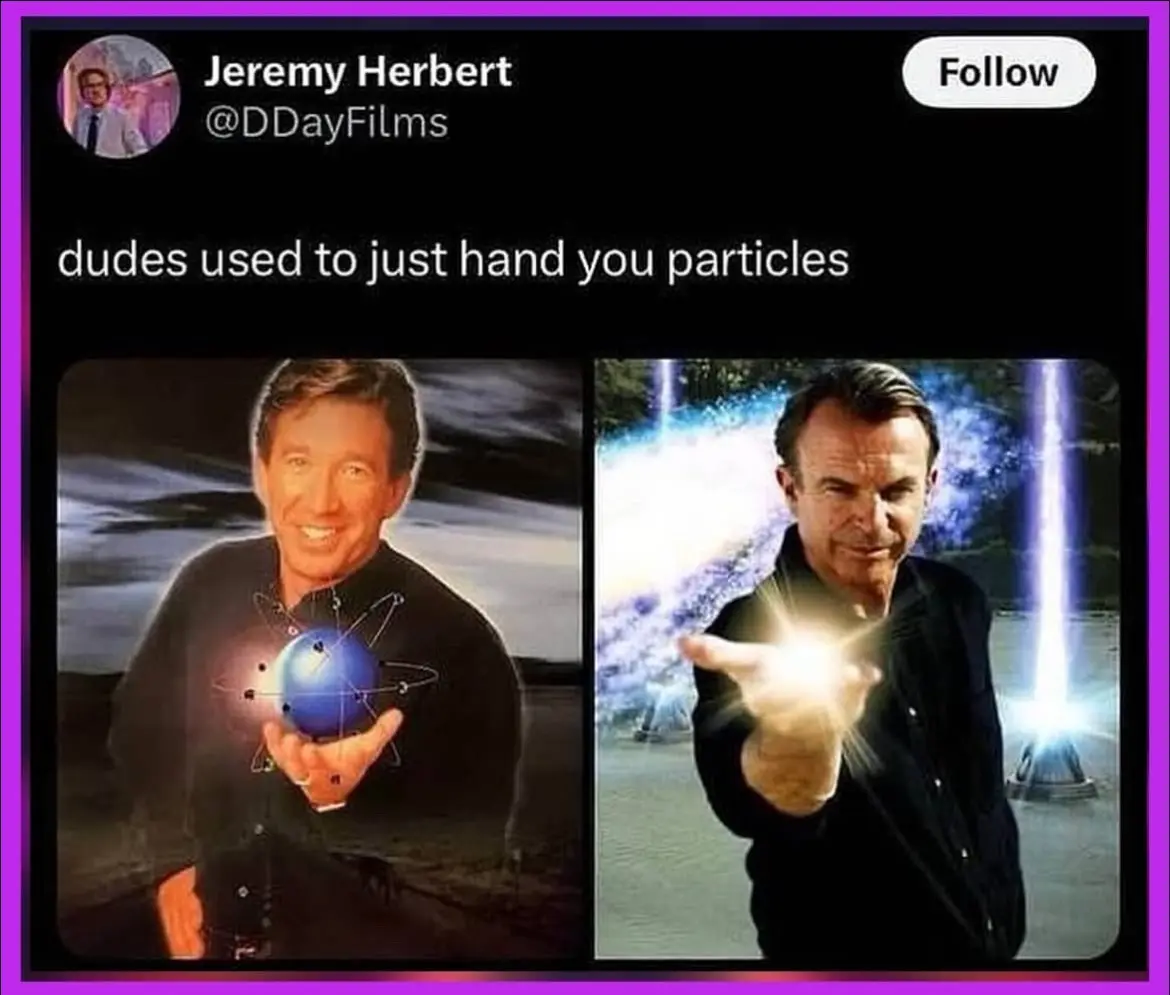 The image is a two-panel meme styled like a Twitter post by Jeremy Herbert. The left panel shows a man holding a glowing…