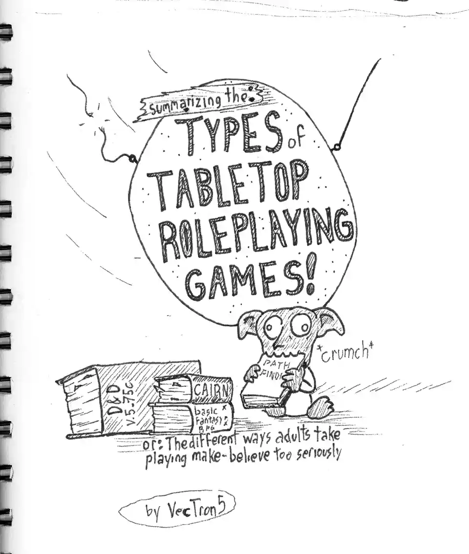 A hand-drawn black-and-white comic shows a cartoon dog-like creature crunching on a book labeled 'PATH FINDI' while holding…