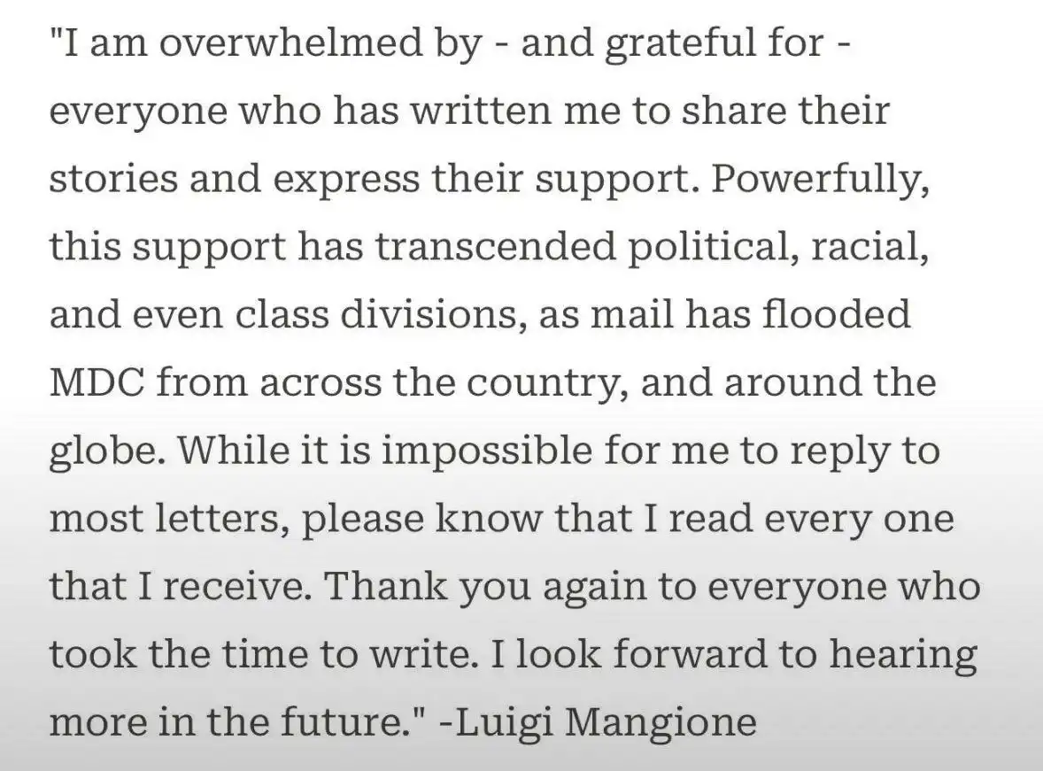 Luigi's first public statement: What does he have to say?