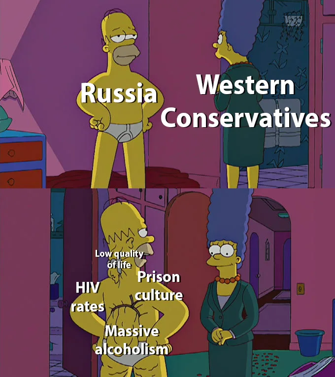 The image is a two-panel meme using Homer Simpson and Marge Simpson from The Simpsons. In the top panel, Homer (labeled…