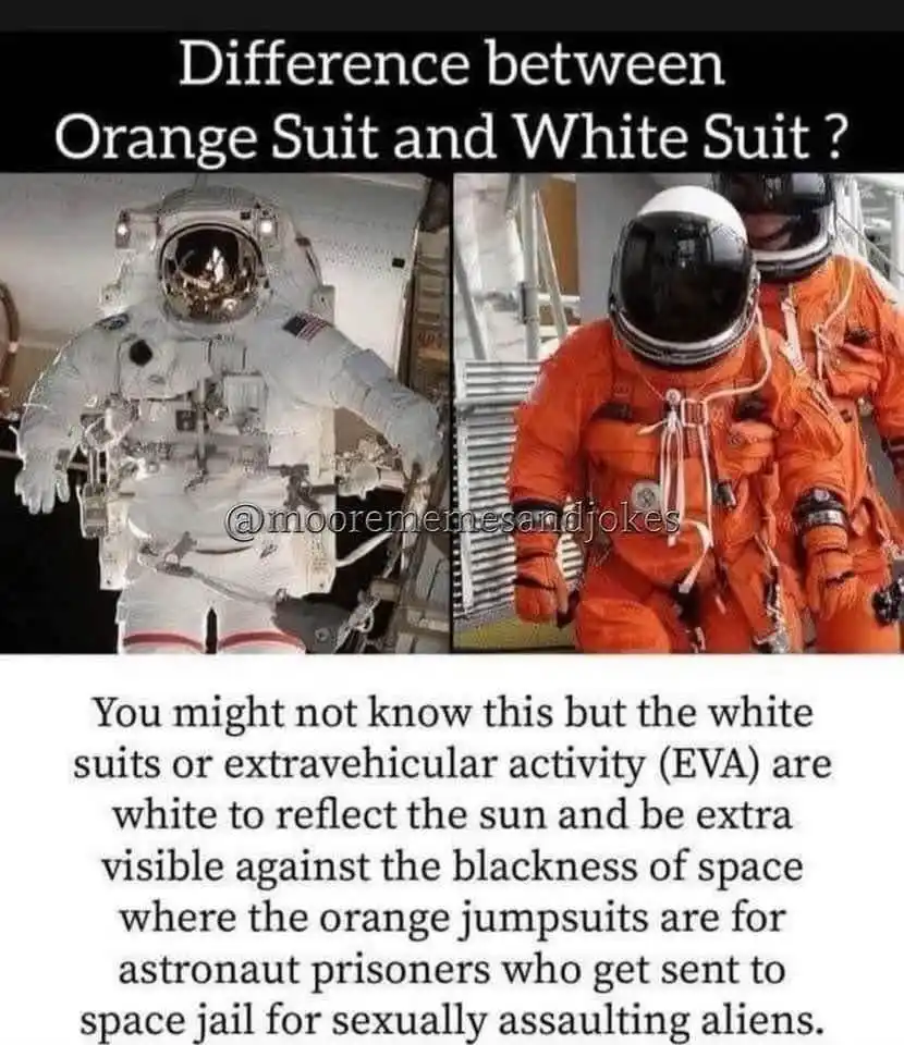 The image displays two side-by-side photos of astronauts in space suits. The left photo shows an astronaut in a white…