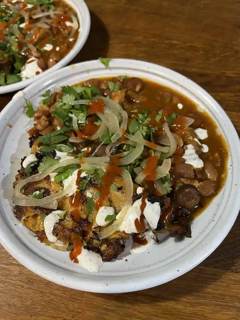 Delicious Charro Beans and Carnitas Foldie Delight