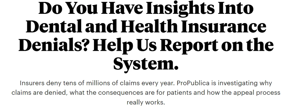 ProPublica Seeks Your Compelling Stories