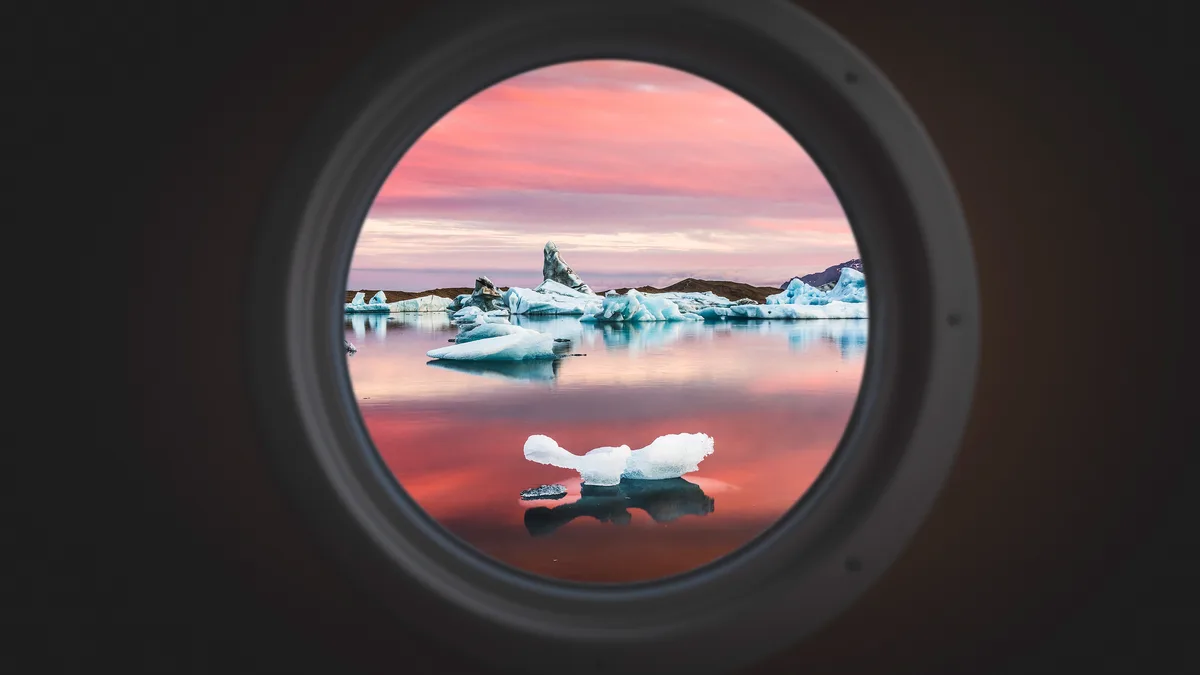 In Iceland's JÃÂ¶kulsÃÂ¡rlÃÂ³n lagoon, meltwater from BreiÃÂ°amerkurjÃÂ¶kull glacier creates a serene scene of change…