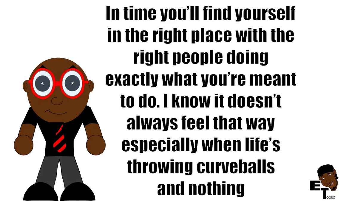 A cartoon character with large red-rimmed glasses, a black shirt, and a red tie stands against a white background. Overlaid…