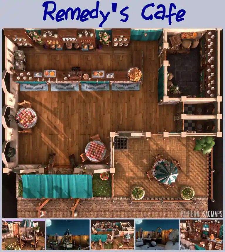 Discovering free DnD and TTRPG maps at Remedy’s Cafe
