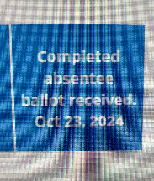 Early Ballot Received! Let's Vote Blue All the Way!