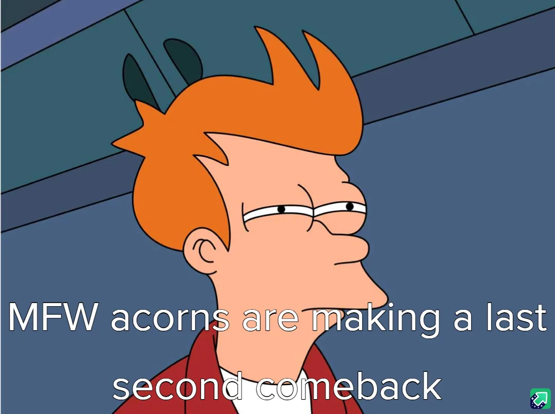 The image shows a cartoon character with spiky orange hair and glasses, looking sideways with a skeptical expression. The…