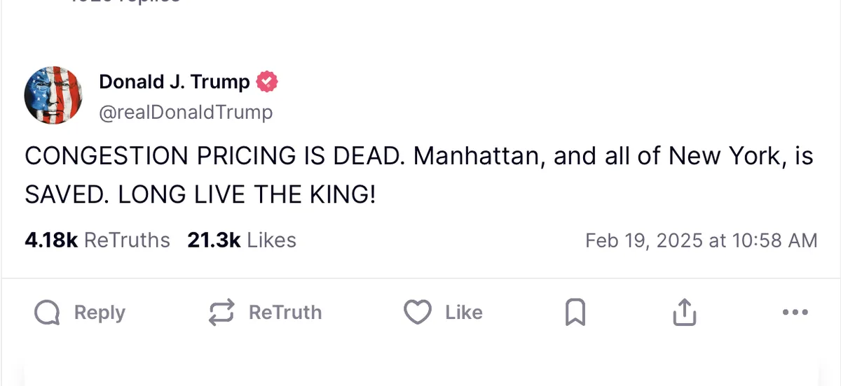 A screenshot of a tweet from Donald J. Trump's verified account, showing his profile picture with an American flag overlay…