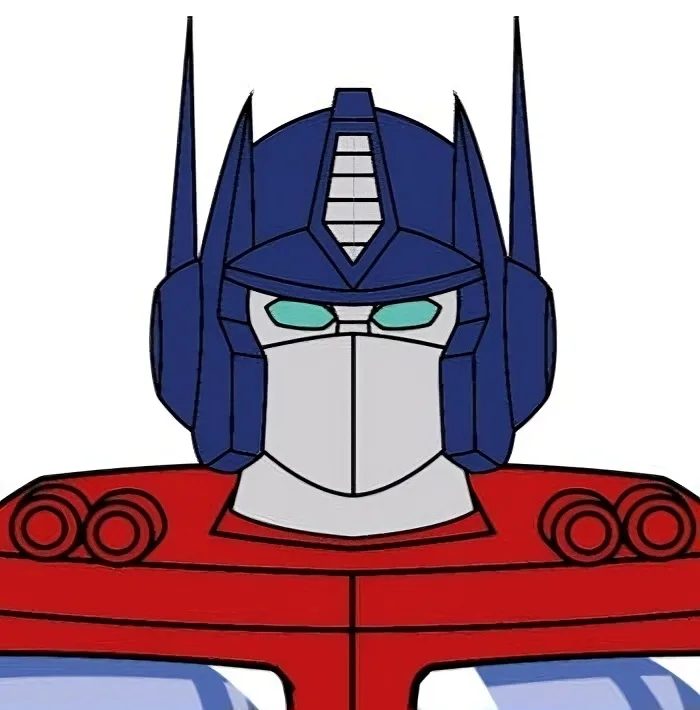Optimus Prime in Cartoon Square Style