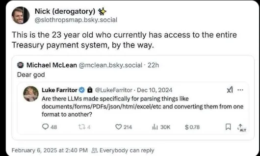 A screenshot of a social media thread showing a tweet from Nick (derogatory) stating 'This is the 23 year old who currently…