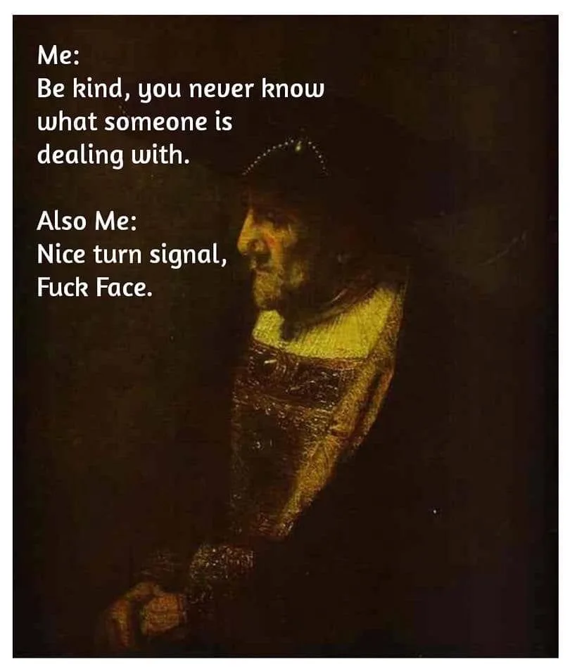 A dark, dramatic portrait of a man in historical clothing, likely from the Renaissance, with a somber expression. Overlaid…