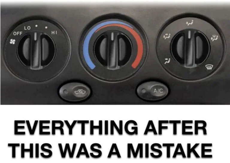 A close-up of a car's climate control panel with three knobs and two buttons. The left knob is set to 'OFF', the middle knob…