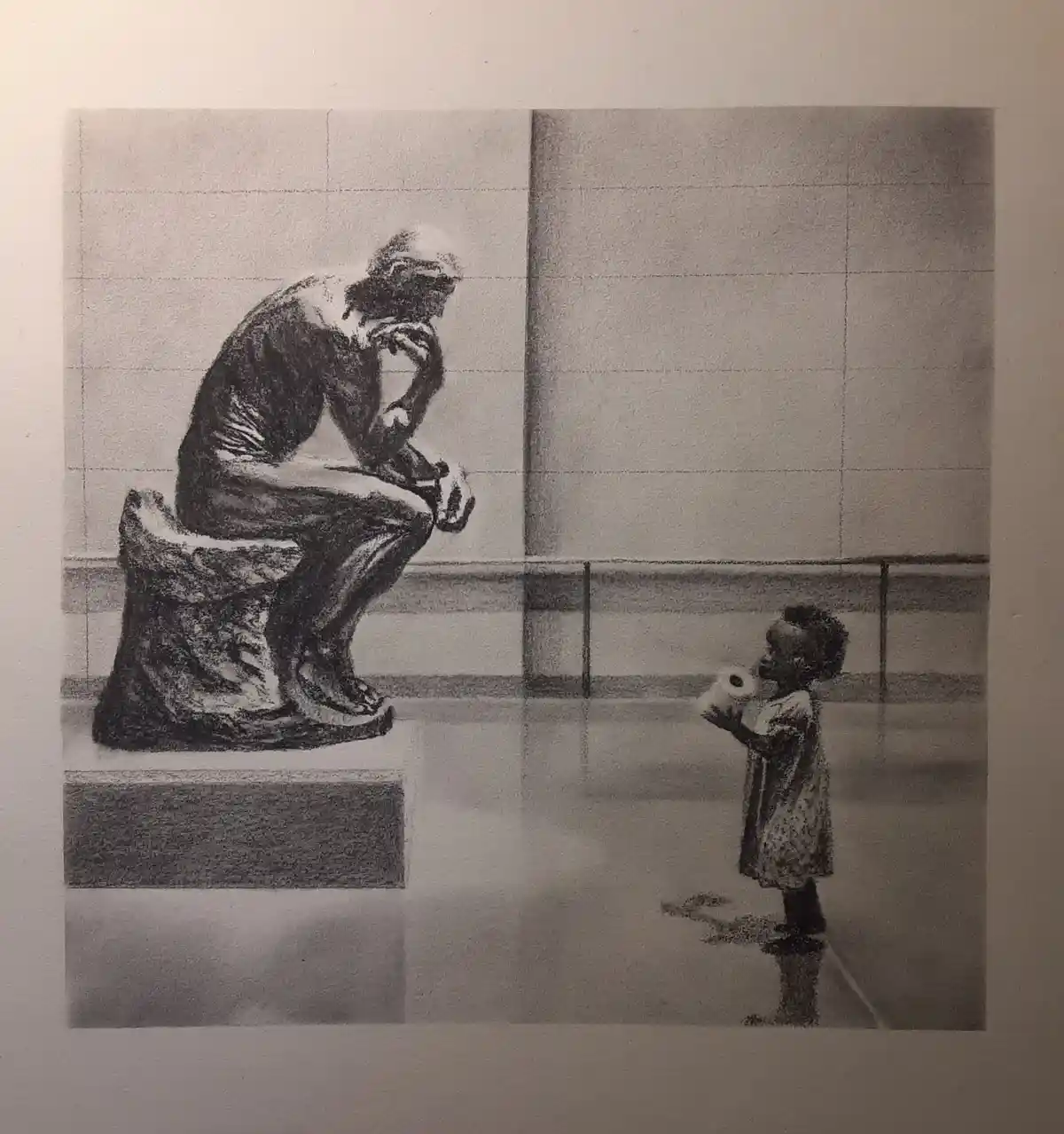 The Charcoal Masterpiece: A Tribute to The Thinker