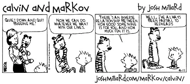 A four-panel Calvin and Hobbes comic strip by Josh MillaRd, where Calvin and Hobbes are shown in a humorous exchange about…