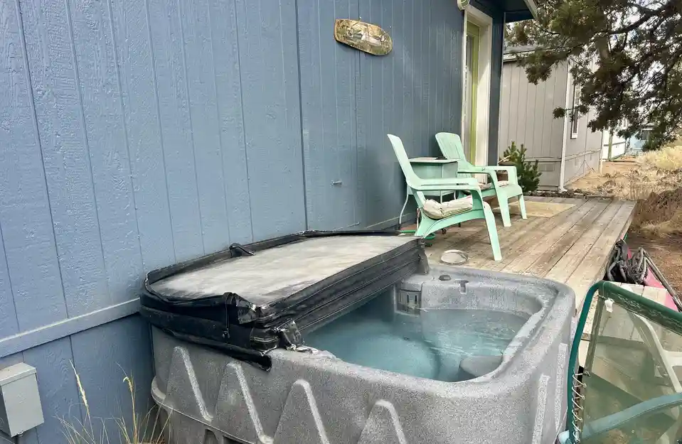 Relaxing in an Aquarest Hot Tub