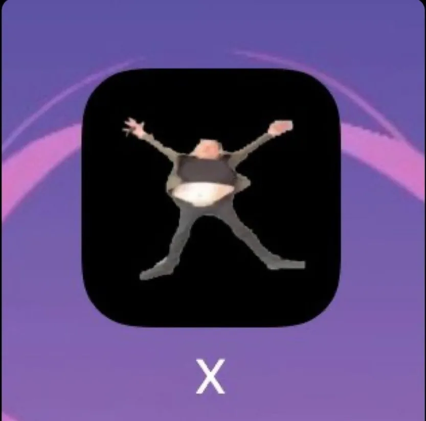 A low-poly 3d character with arms and legs spread wide, resembling a celebratory or falling pose, is centered inside a black…