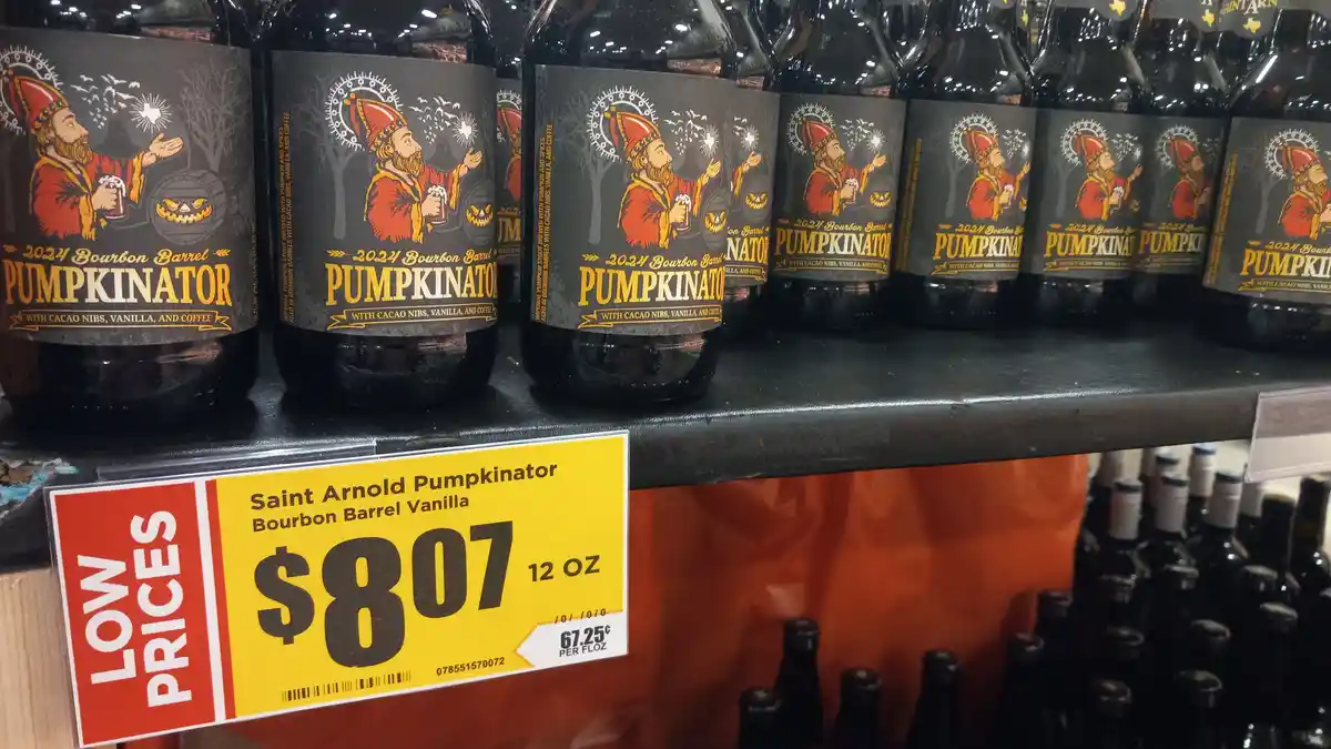 Check out the Saint Arnold 2024 Pumpkinator available at HEB!