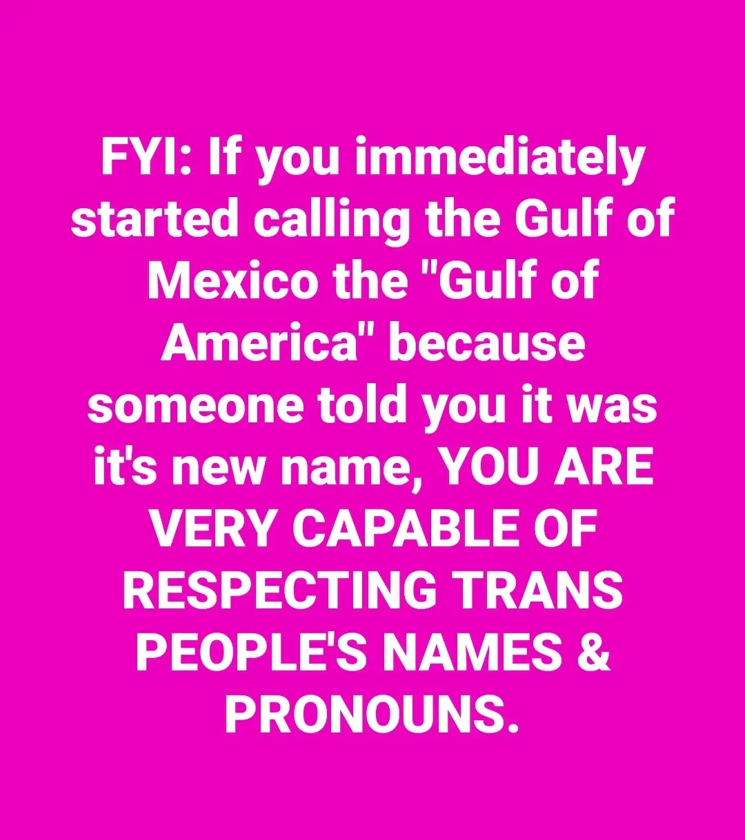 A solid magenta background features large, white, sans-serif text that reads: 'FYI: If you immediately started calling the…