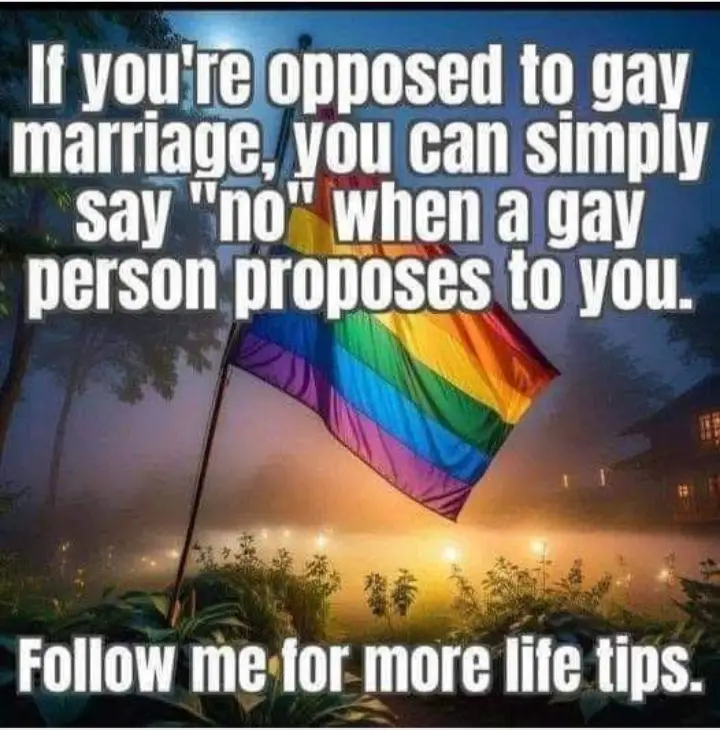 A rainbow flag waves in a misty, nighttime outdoor setting with trees and distant lights. Large white text overlaid on the…