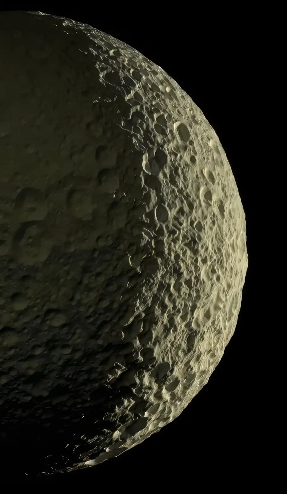 The clearest picture ever captured of Saturn's moon Mimas