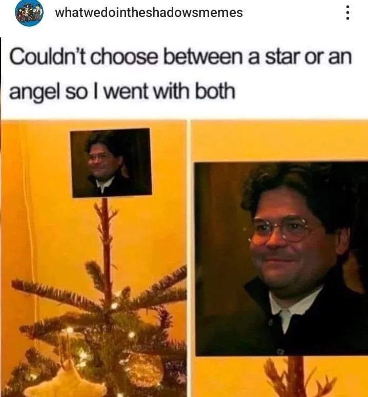 The image shows a split-screen. On the left, a small photo of a man with glasses and dark hair is placed atop a bare, lit…