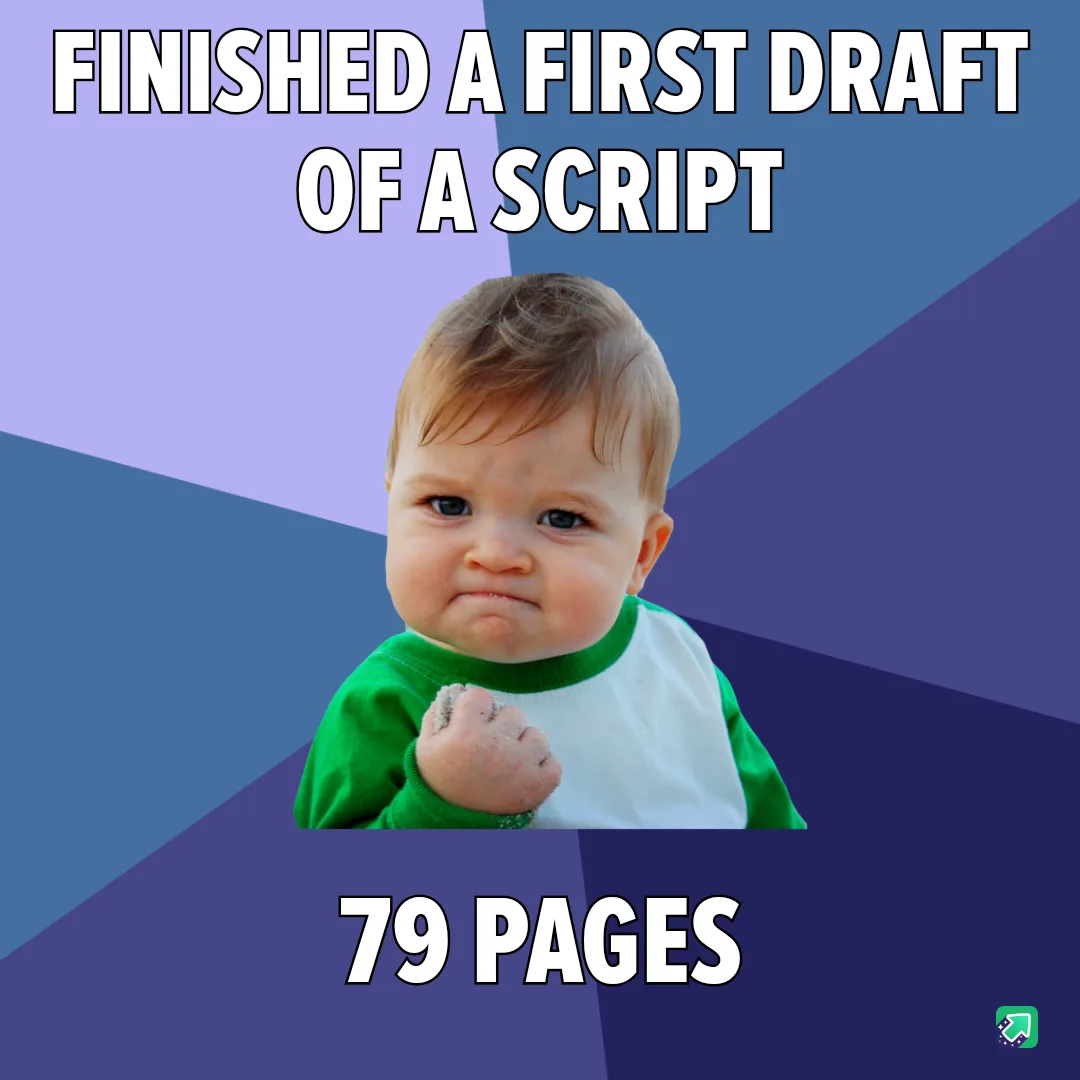 A baby with a smug, triumphant expression, wearing a green and white shirt, clenched fist, and sand on his hand, set against…
