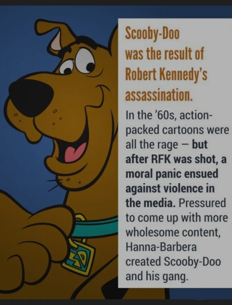 The image features a cartoon depiction of Scooby-Doo, a brown Great Dane with a wide, happy grin, wearing his signature blue…