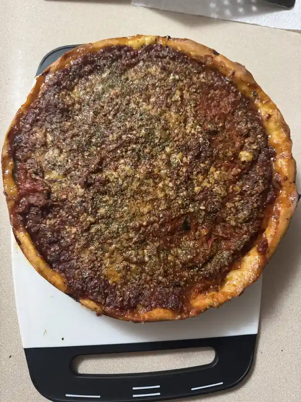 Deliciously Homemade Chicago Deep Dish Pizza