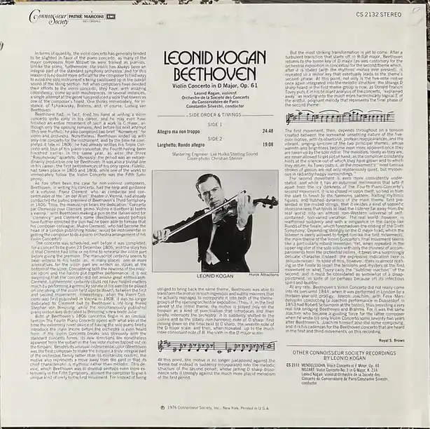 Beethoven and L. Kogan: A Classic Recording from 1976