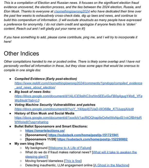 This is a screenshot of a text document that serves as a compilation of election and Russian news, focusing on election…