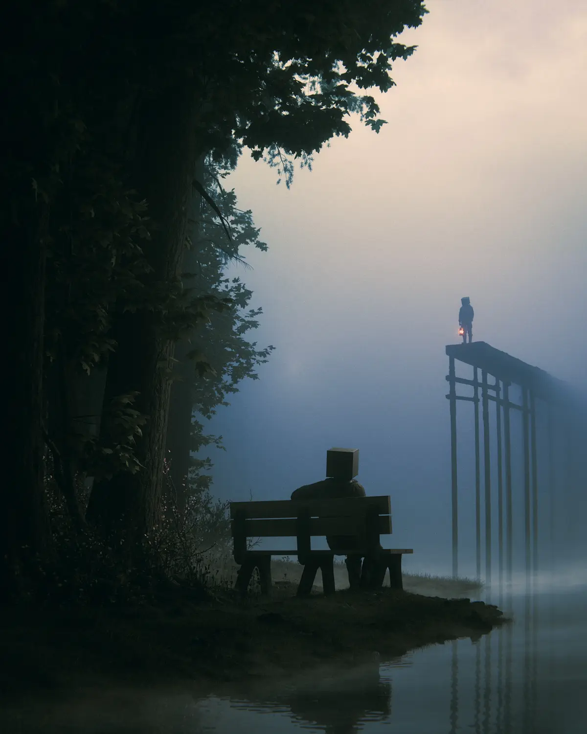Observing the Tranquility of the Lake by Huleeb