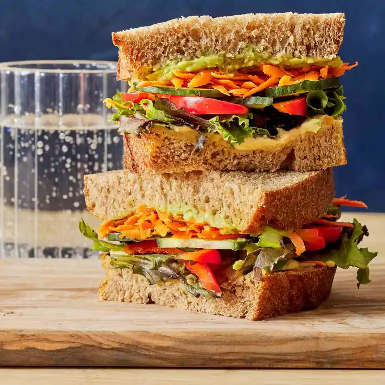 Delicious Veggie & Hummus Sandwich Delight