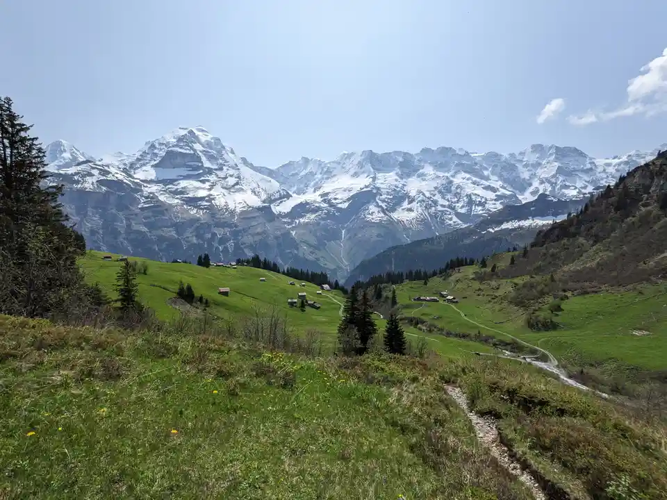 A Serene Neutral Postcard from Murren, Switzerland
