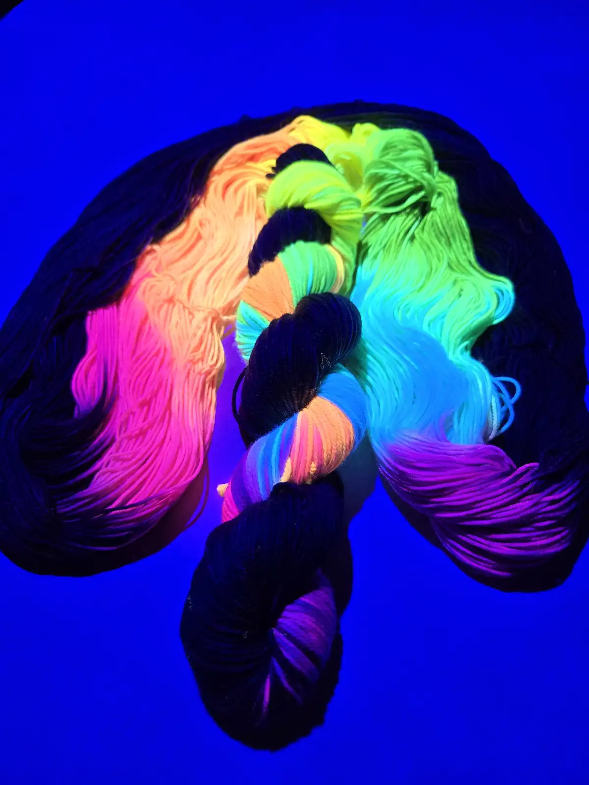 Four words that say it all: Hand-dyed fluorescent yarn