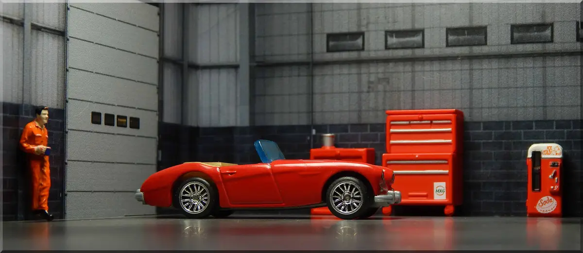 1963 Matchbox Austin Healey with a Wheel Upgrade